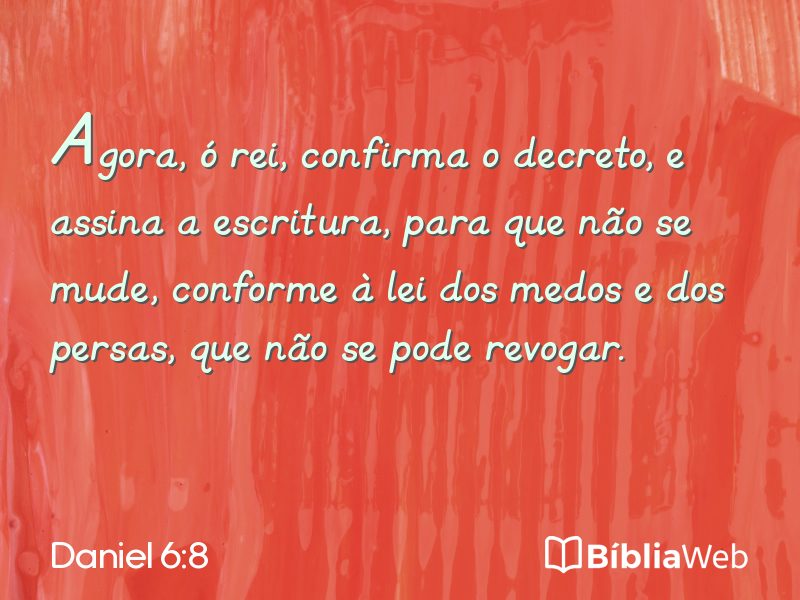Daniel 6:8 em imagem para compartilhar