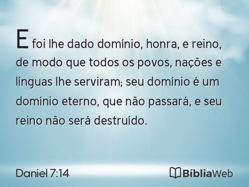 Daniel 7:14 em imagem para compartilhar