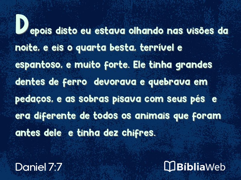 Daniel 7:7 em imagem para compartilhar