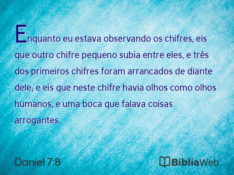 Daniel 7:8 em imagem para compartilhar