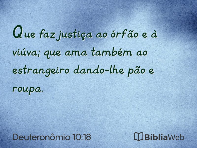Deuteronômio 10:18 em imagem para compartilhar