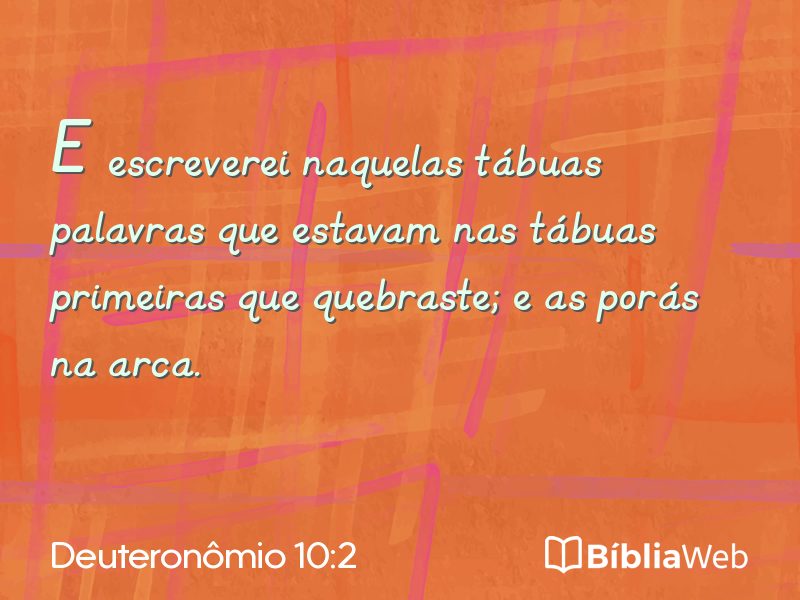 Deuteronômio 10:2 em imagem para compartilhar