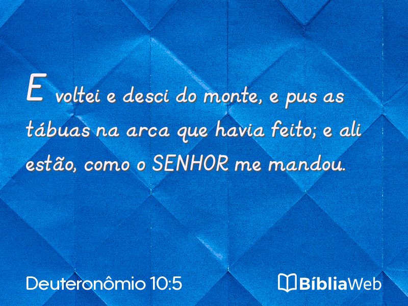 Deuteronômio 10:5 em imagem para compartilhar