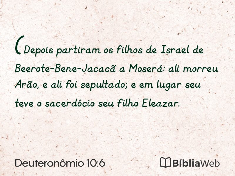 Deuteronômio 10:6 em imagem para compartilhar