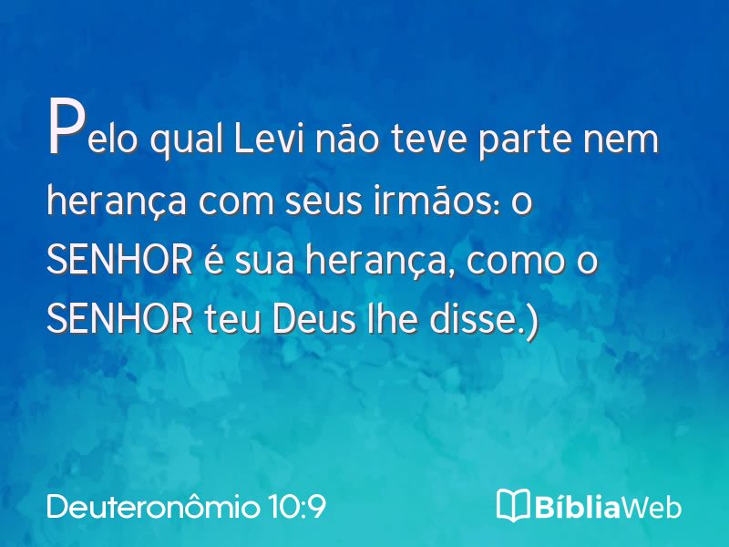 Deuteronômio 10:9 em imagem para compartilhar