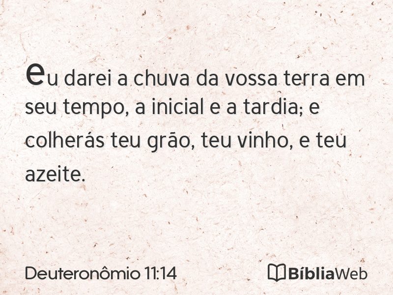 Deuteronômio 11:14 em imagem para compartilhar