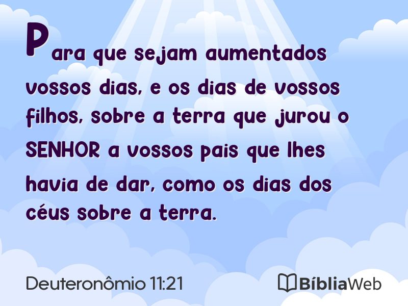 Deuteronômio 11:21 em imagem para compartilhar