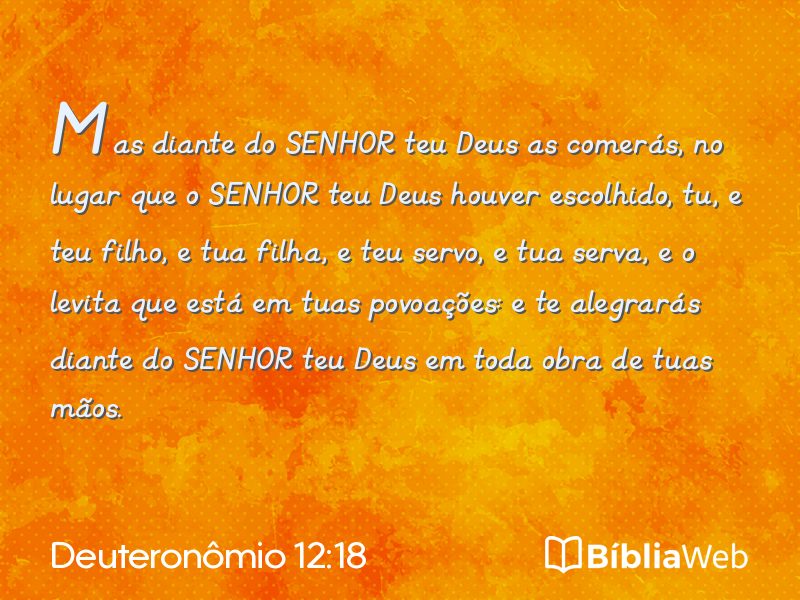 Deuteronômio 12:18 em imagem para compartilhar