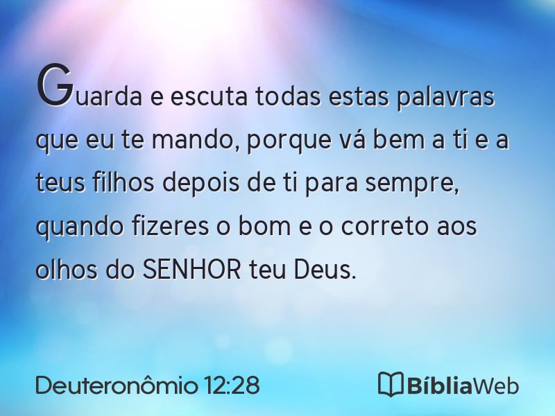 Deuteronômio 12:28 em imagem para compartilhar
