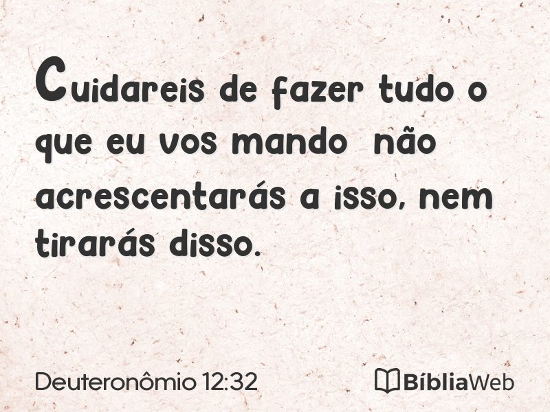 Deuteronômio 12:32 em imagem para compartilhar