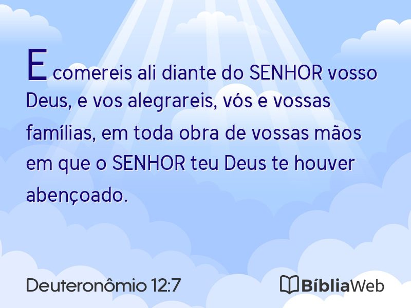 Deuteronômio 12:7 em imagem para compartilhar