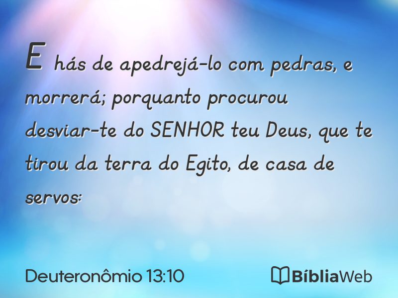 Deuteronômio 13:10 em imagem para compartilhar