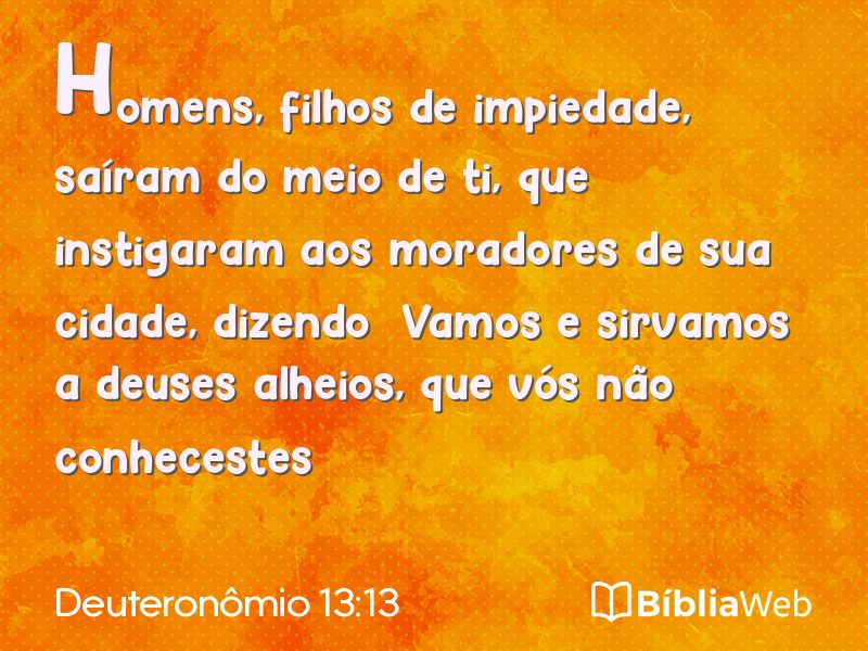 Deuteronômio 13:13 em imagem para compartilhar