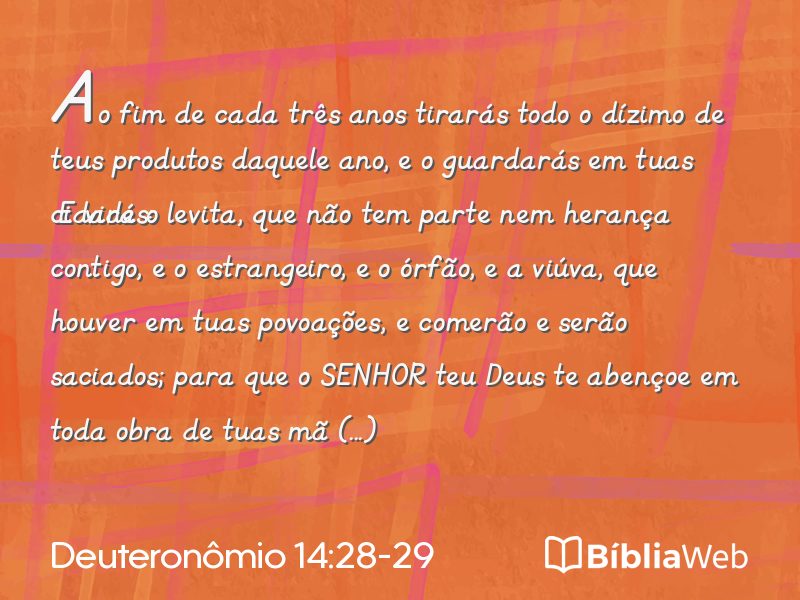 Deuteronômio 14:28-29 em imagem para compartilhar