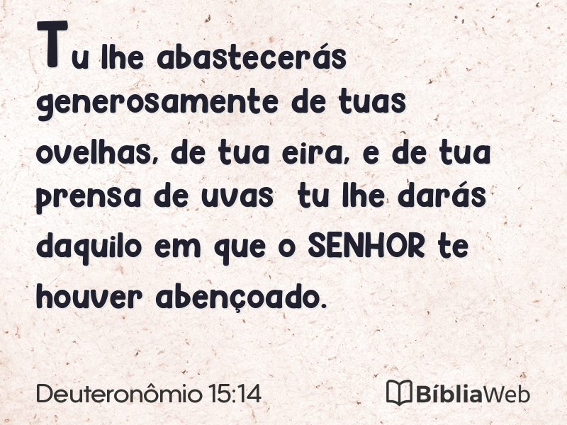 Deuteronômio 15:14 em imagem para compartilhar