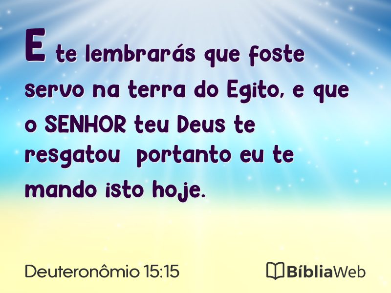 Deuteronômio 15:15 em imagem para compartilhar