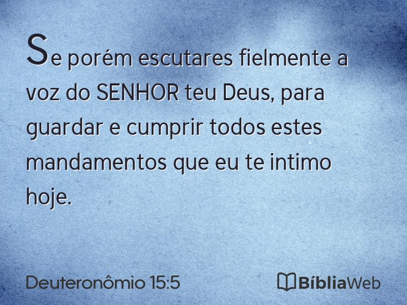 Deuteronômio 15:5 em imagem para compartilhar