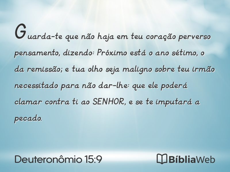 Deuteronômio 15:9 em imagem para compartilhar