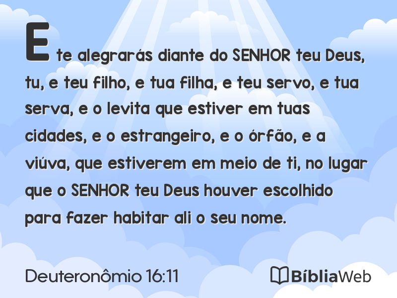 Deuteronômio 16:11 em imagem para compartilhar