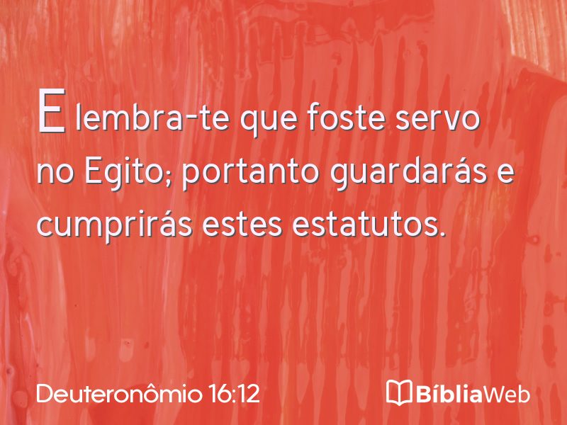 Deuteronômio 16:12 em imagem para compartilhar