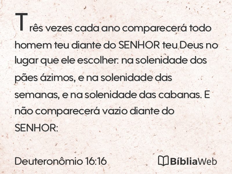 Deuteronômio 16:16 em imagem para compartilhar
