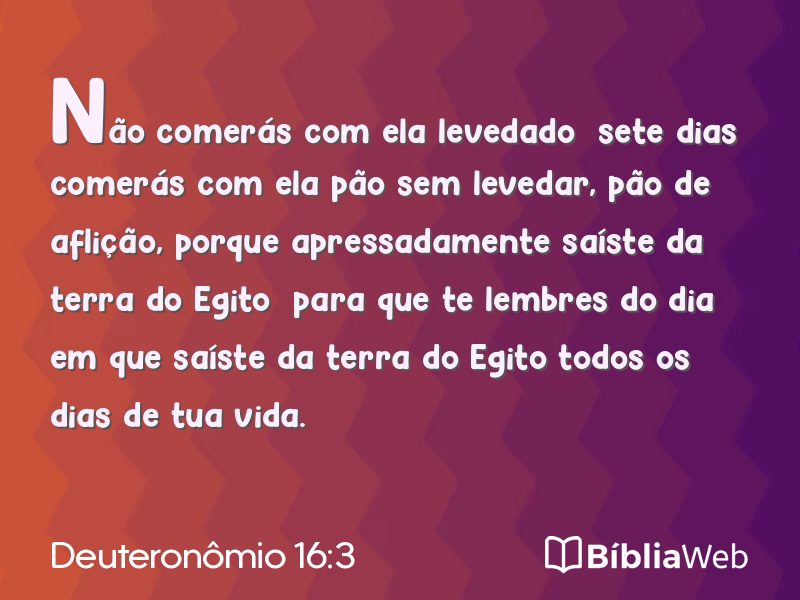 Deuteronômio 16:3 em imagem para compartilhar