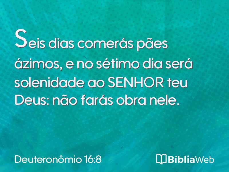 Deuteronômio 16:8 em imagem para compartilhar