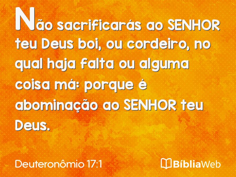 Deuteronômio 17:1 em imagem para compartilhar
