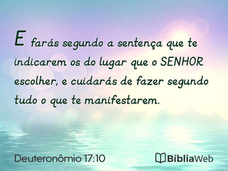 Deuteronômio 17:10 em imagem para compartilhar