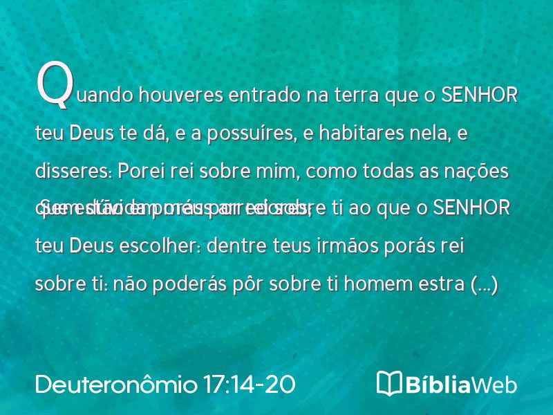 Deuteronômio 17:14-20 em imagem para compartilhar