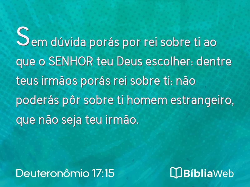 Deuteronômio 17:15 em imagem para compartilhar