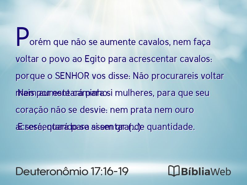 Deuteronômio 17:16-19 em imagem para compartilhar