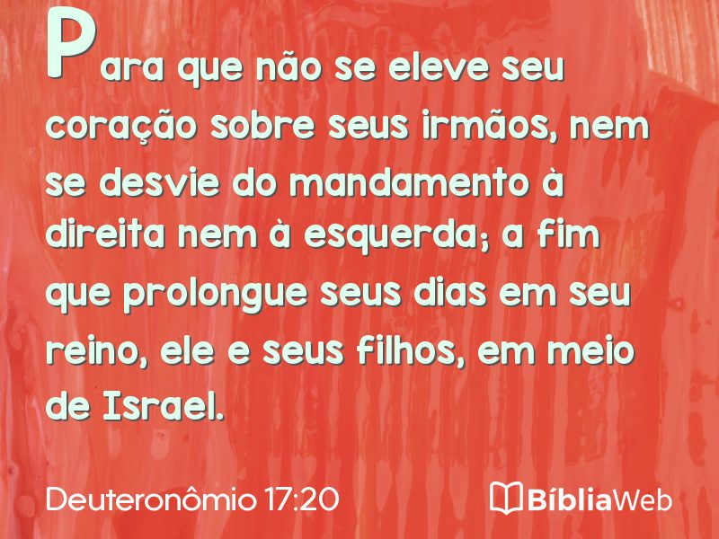Deuteronômio 17:20 em imagem para compartilhar