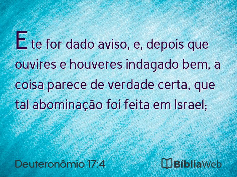 Deuteronômio 17:4 em imagem para compartilhar