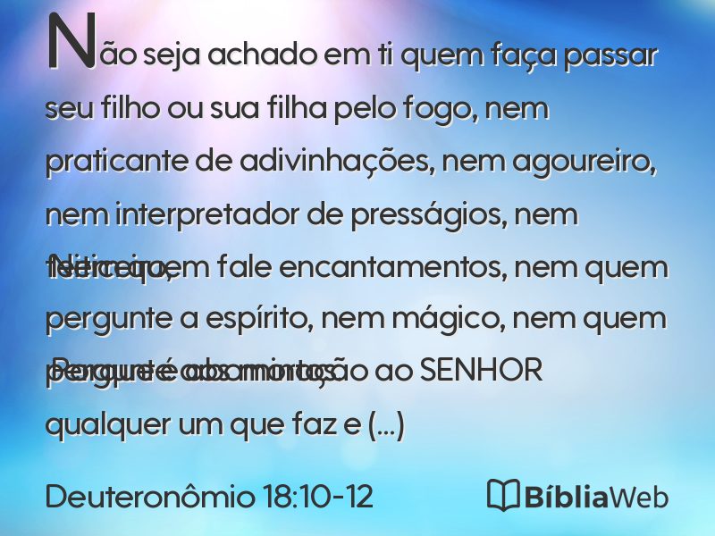 Deuteronômio 18:10-12 em imagem para compartilhar