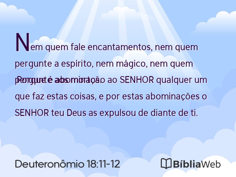 Deuteronômio 18:11-12 em imagem para compartilhar