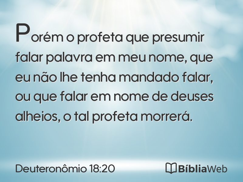 Deuteronômio 18:20 em imagem para compartilhar
