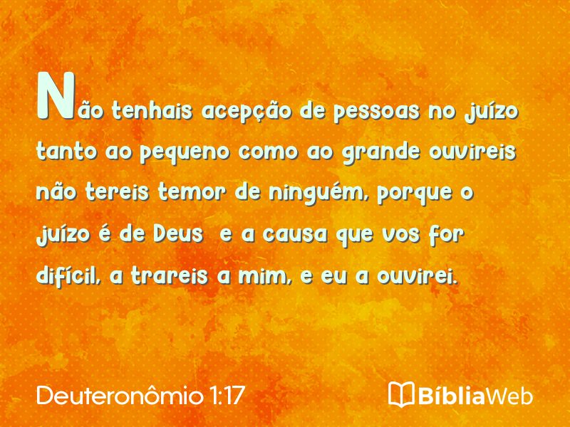 Deuteronômio 1:17 em imagem para compartilhar