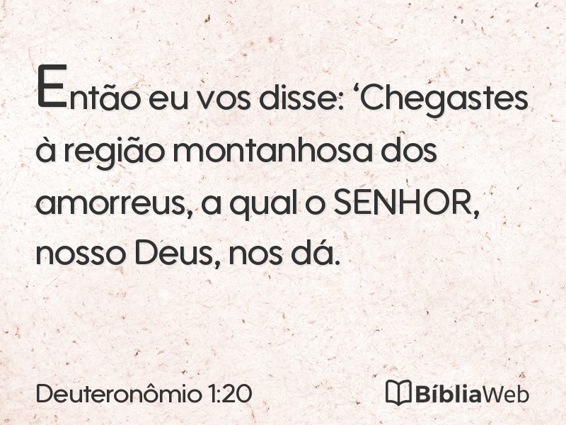 Deuteronômio 1:20 em imagem para compartilhar