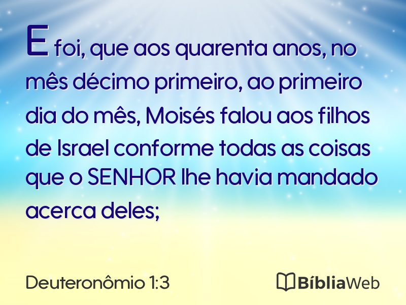 Deuteronômio 1:3 em imagem para compartilhar