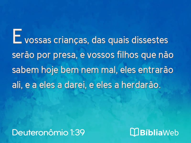 Deuteronômio 1:39 em imagem para compartilhar