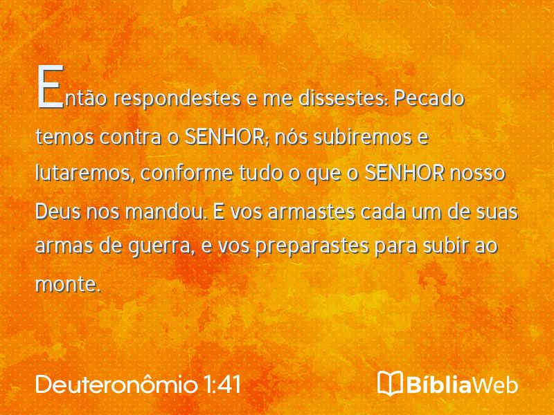 Deuteronômio 1:41 em imagem para compartilhar