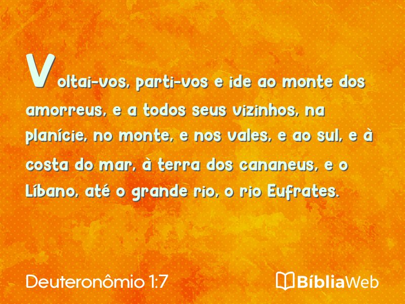 Deuteronômio 1:7 em imagem para compartilhar