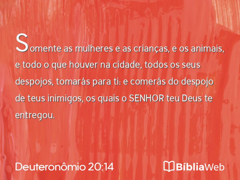 Deuteronômio 20:14 em imagem para compartilhar