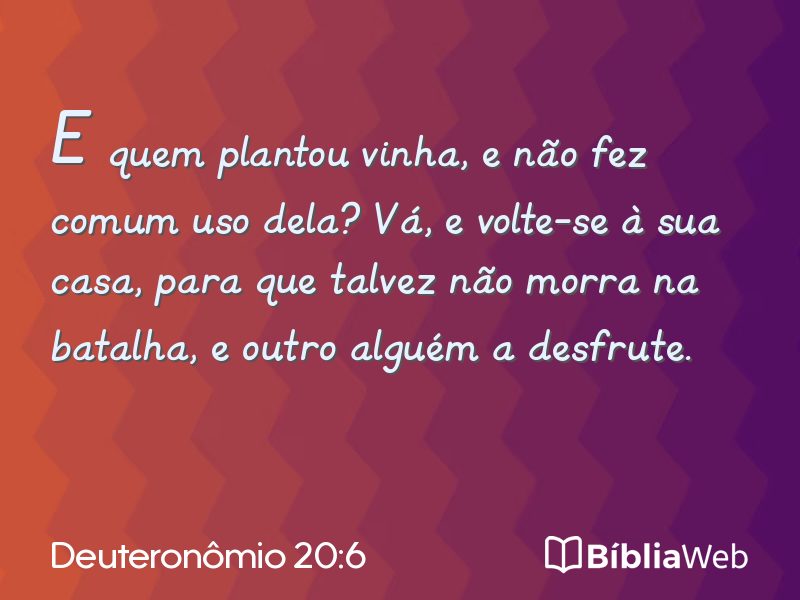Deuteronômio 20:6 em imagem para compartilhar