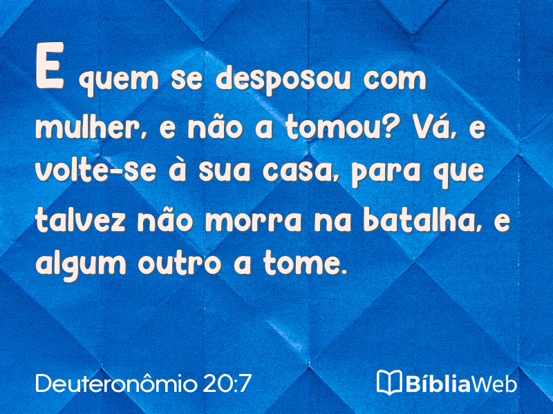 Deuteronômio 20:7 em imagem para compartilhar