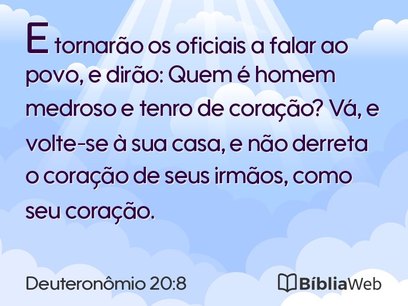 Deuteronômio 20:8 em imagem para compartilhar