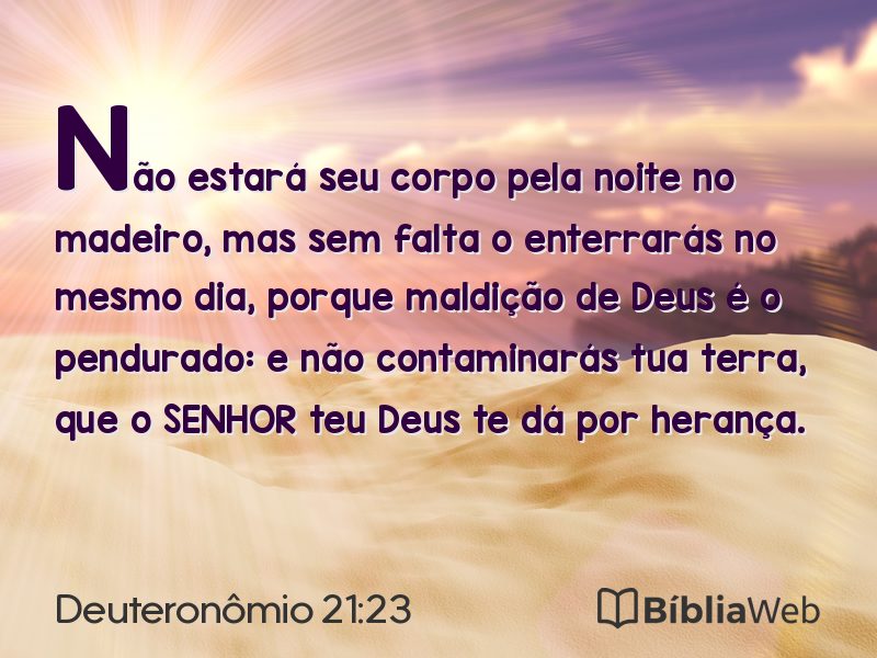 Deuteronômio 21:23 em imagem para compartilhar