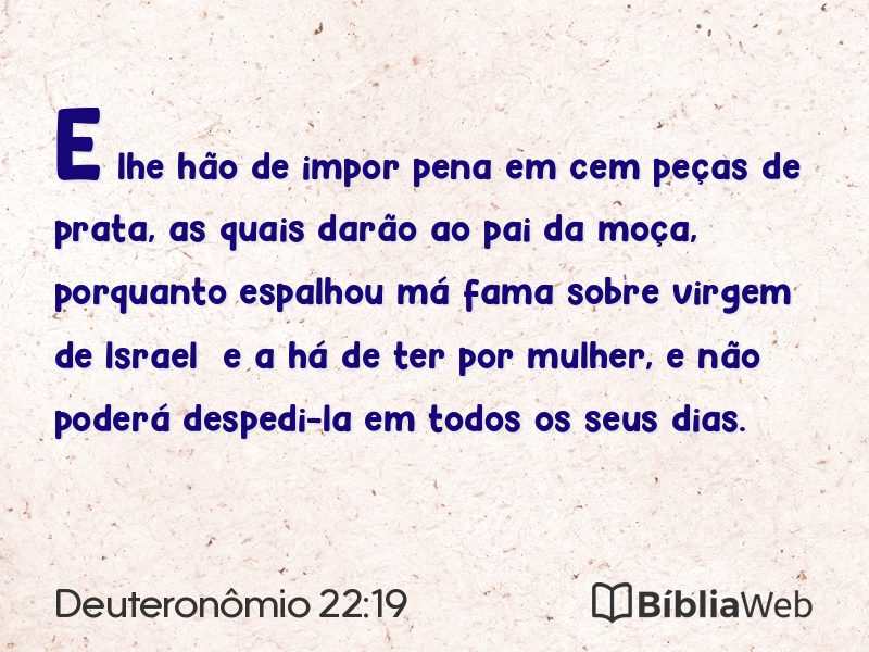 Deuteronômio 22:19 em imagem para compartilhar