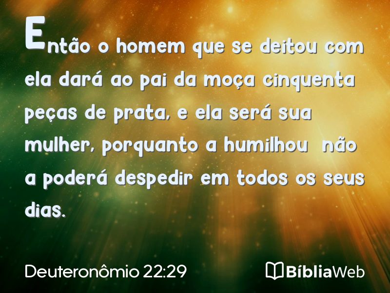 Deuteronômio 22:29 em imagem para compartilhar